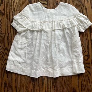 Toddler white linen dress